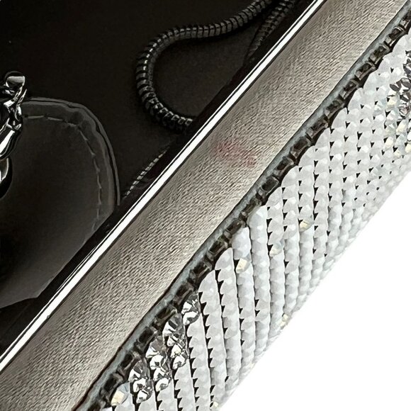 SWAROVSKI Authentic Silver Crystal Evening Bag Clutch Silk Lining Retired Rare - Picture 15 of 16